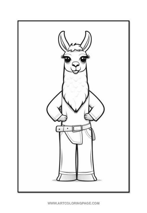 Adorable Fun Awaits with Baby Llama Coloring Page Vol: 6! - Image 2