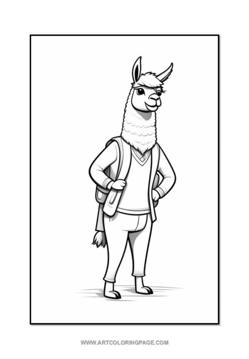 Adorable Fun Awaits with Baby Llama Coloring Page Vol: 6! - Image 5