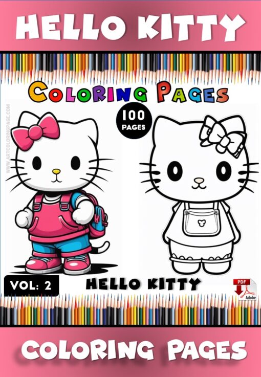 Adorable Fun with Hello Kitty Coloring Page for Kids Vol 2!