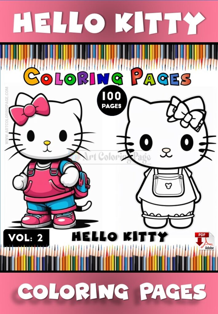 Adorable Fun with Hello Kitty Coloring Page for Kids Vol 2!