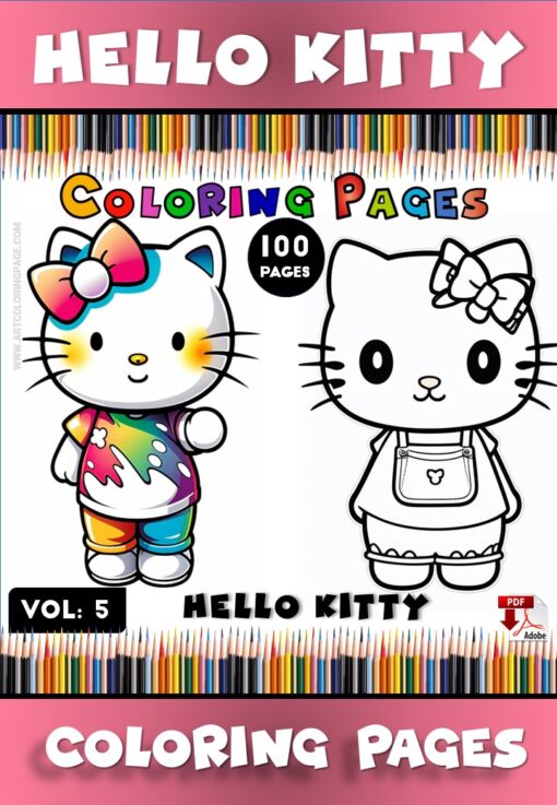 Adorable Fun with Hello Kitty Coloring Sheets Vol 5!