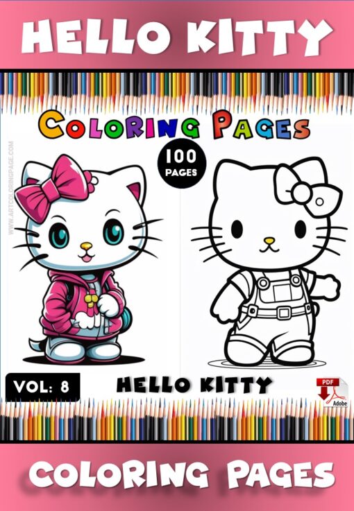 Adorable Fun with Printable Hello Kitty Coloring Pages Vol:8