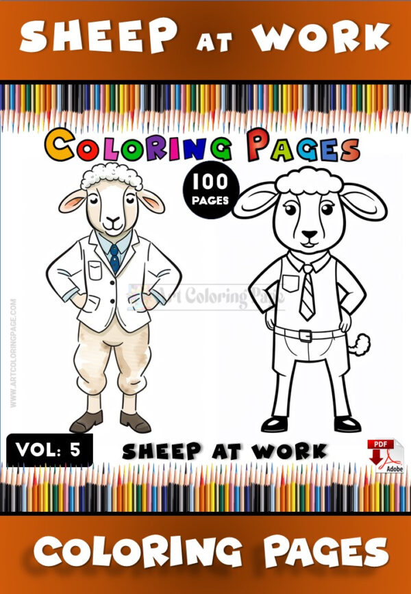 Baa-rilliant Fun with Sheep Color Page for Kids Vol: 5!