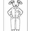 A cartoon sheep character standing upright, wearing a button-up shirt with a pocket and pants, arms crossed, displaying a confident expression.