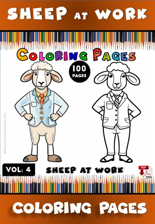 Baa-rilliant Fun with Sheep Coloring Page Printable Vol 4!Diapositive1