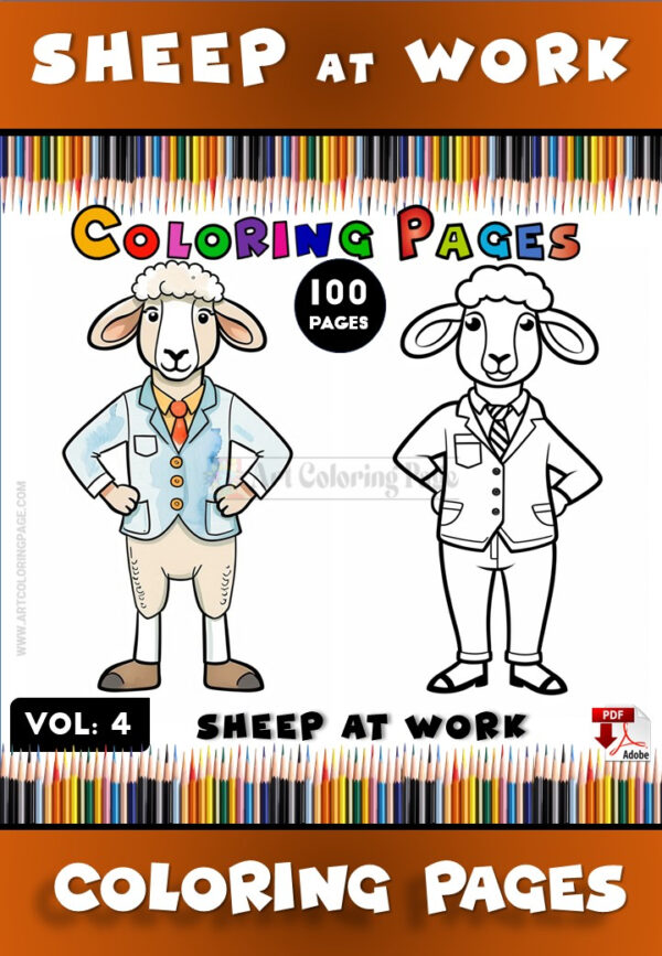 Baa-rilliant Fun with Sheep Coloring Page Printable Vol 4!Diapositive1