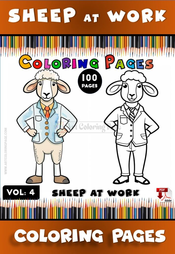Baa-rilliant Fun with Sheep Coloring Page Printable Vol 4!Diapositive1