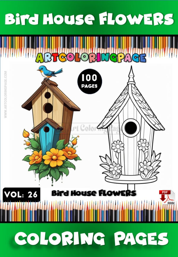 Bring Nature to Life with Bird House Coloring Images Vol 26!