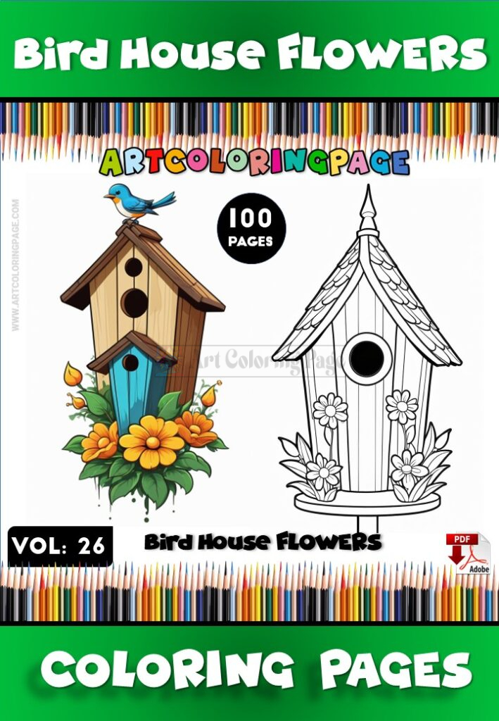 Bring Nature to Life with Bird House Coloring Images Vol 26!