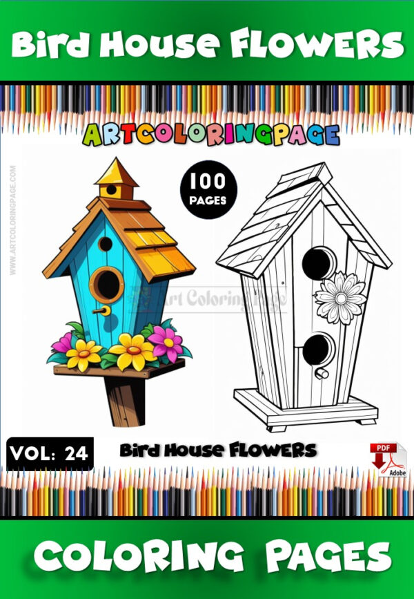 Celebrate Nature with Bird House Coloring Sheets Vol: 24!
