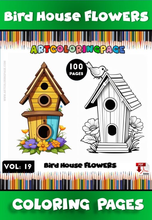Celebrate Nature with Coloring Pages: Bird Houses Vol: 19!