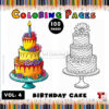 Celebrate in Style with Birthday Cake Coloring Pages Vol: 4!