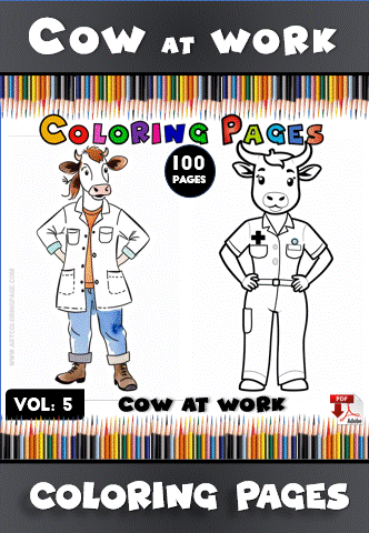 Moo-dful Moments Await with Cow Coloring Sheets Vol. 5! - Image 2