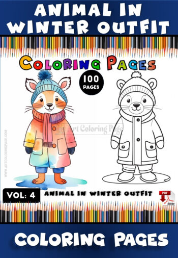 Cozy Up with Coloring an Animal Dressed in Winter Vol: 4!