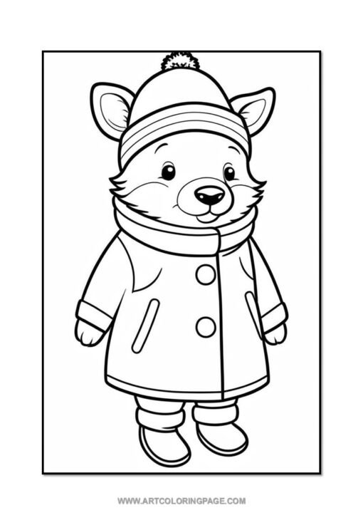 Cozy Up with Coloring an Animal Dressed in Winter Vol: 4! - Image 2