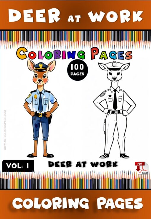 Step into the Forest with Deer Coloring Pages Vol: 1!