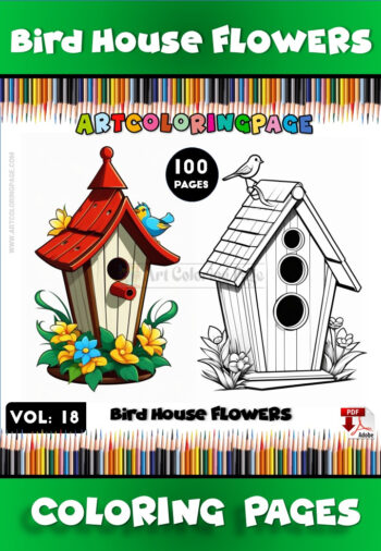 Discover Creative Fun with Interesting Bird Houses for Coloring Vol:18