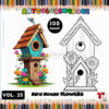 Discover the Joy of Nature with Birdhouse Coloring Sheets Vol: 25!
