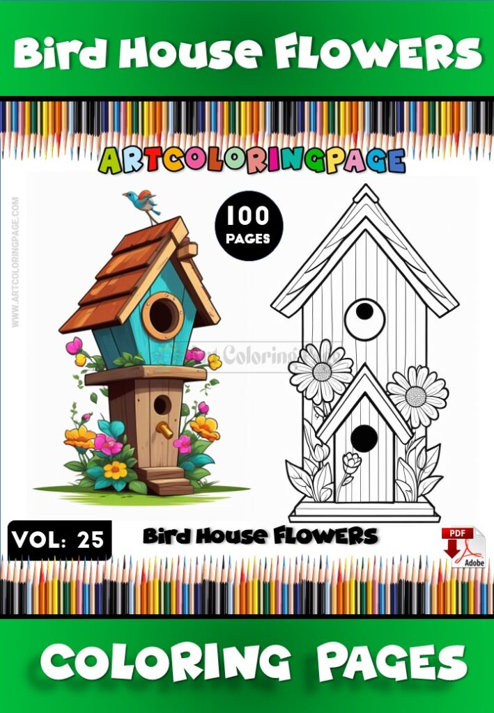 Discover the Joy of Nature with Birdhouse Coloring Sheets Vol: 25!