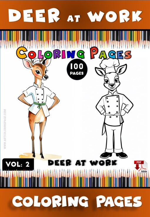 Discover the Magic of Deer Coloring Page Vol 2
