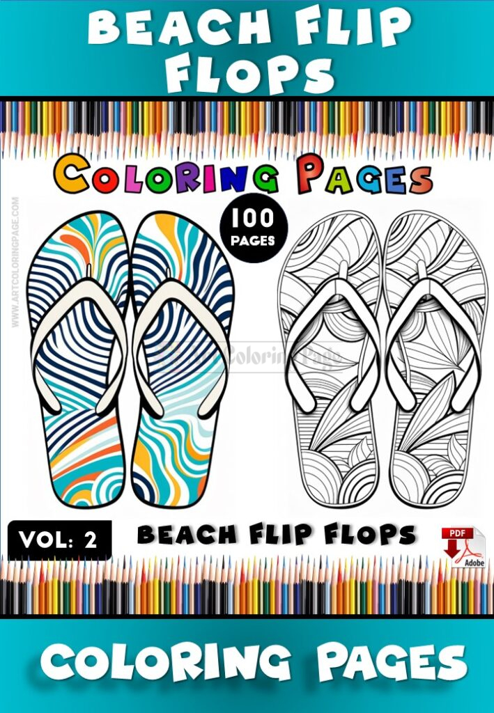 Dive into More Summer Fun with Flip Flop Coloring Pages Vol 2!
