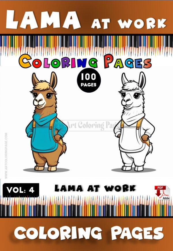 Elevate Your Creativity with Llama Coloring Pages for Adults Vol 4!