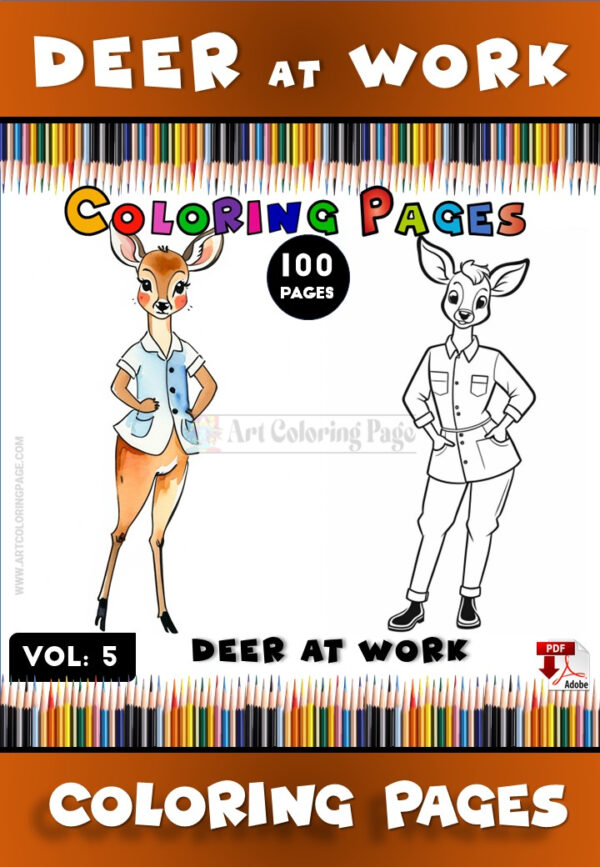 Explore the Forest with Deer Coloring for Kids Vol 5!