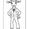 A cartoon goat character standing confidently with its arms crossed, wearing a suit and tie, on a blank background.