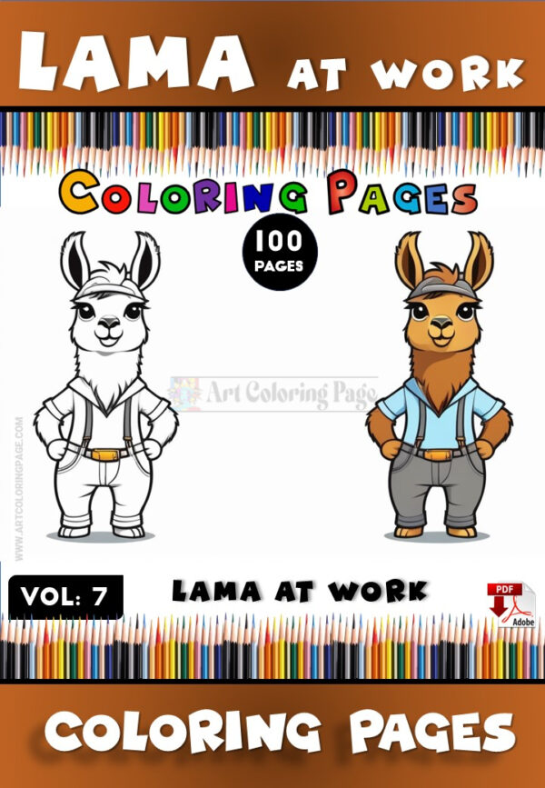 Fall in Love with Cute Llama Coloring Pages Vol: 7!