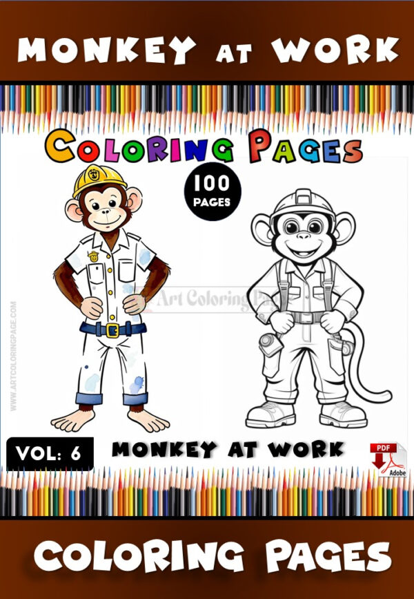 Go Bananas with Coloring Pages Monkey Vol: 6!