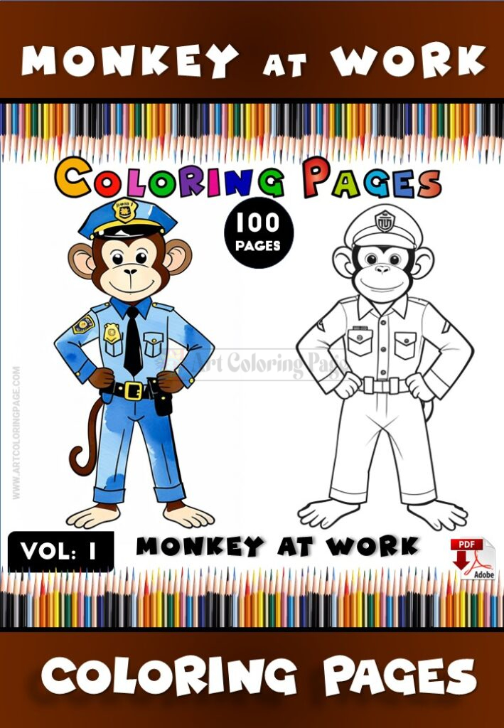 Go Bananas with Monkey Coloring Page Vol: 1!