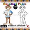 Go Bananas with Monkey Coloring Pages Vol: 2!