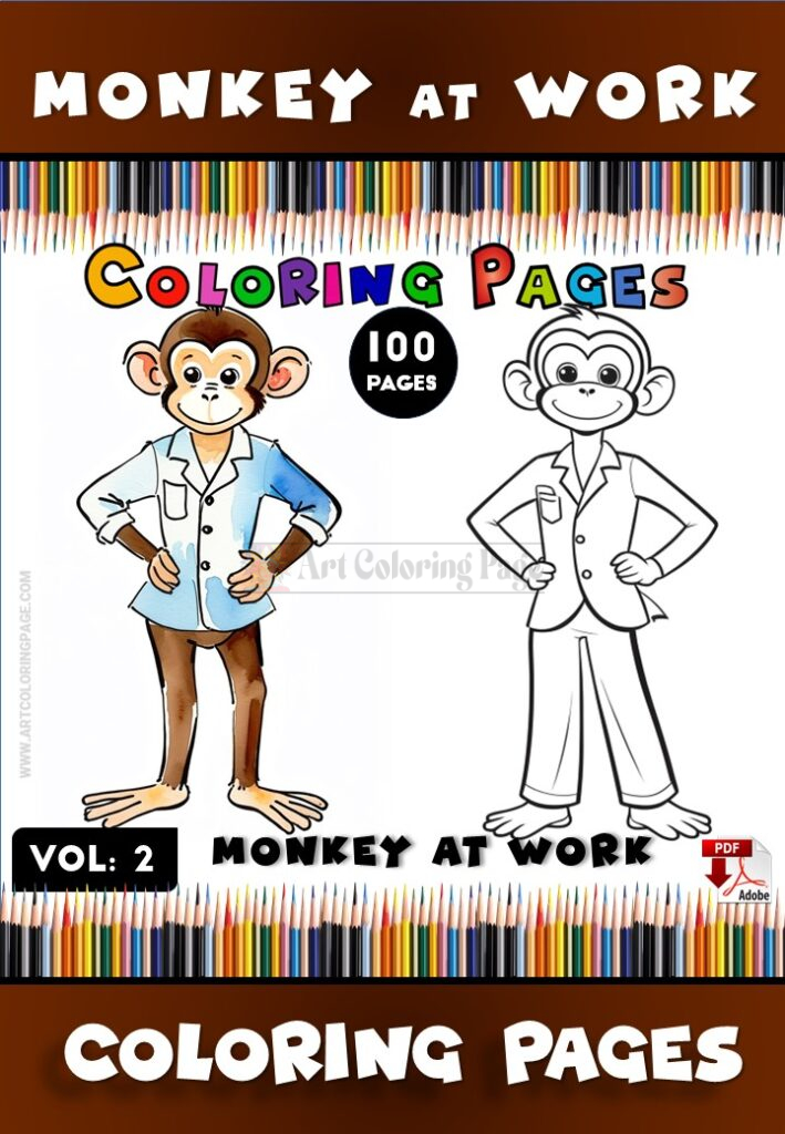 Go Bananas with Monkey Coloring Pages Vol: 2!