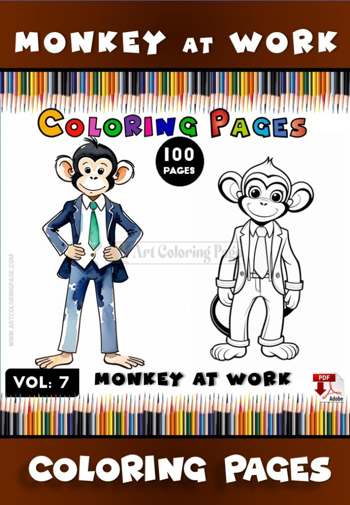 Go Bananas with Monkey Pictures to Color Vol 7!