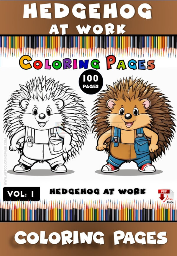 Hedgehog Coloring Page Vol 1 – 100 Adorable Designs for Endless Fun!