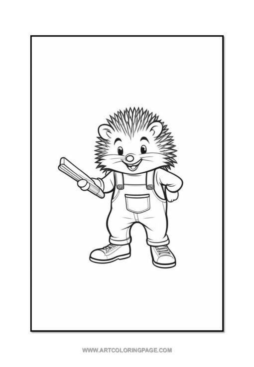 Hedgehog Coloring Sheet Vol: 2 – Hedgehog at Work - Image 5