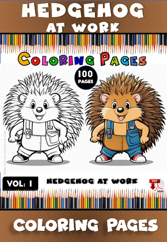 Hedgehog Coloring Page Vol: 1 – 100 Adorable Designs for Endless Fun! - Image 2