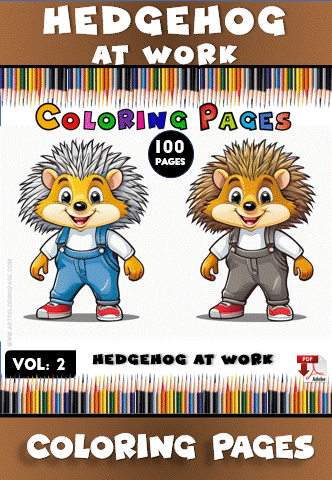 Hedgehog Coloring Sheet Vol: 2 – Hedgehog at Work - Image 2