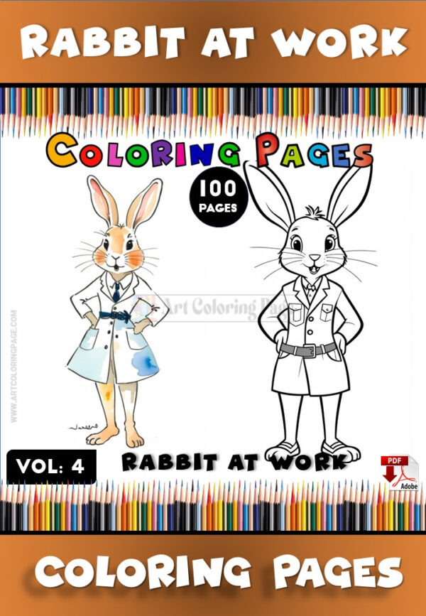 Hop into Fun with Rabbit Coloring Sheet Vol 4!