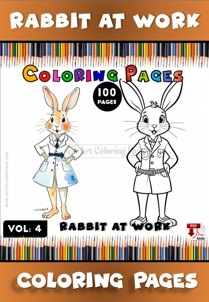 Hop into Fun with Rabbit Coloring Sheet Vol 4!