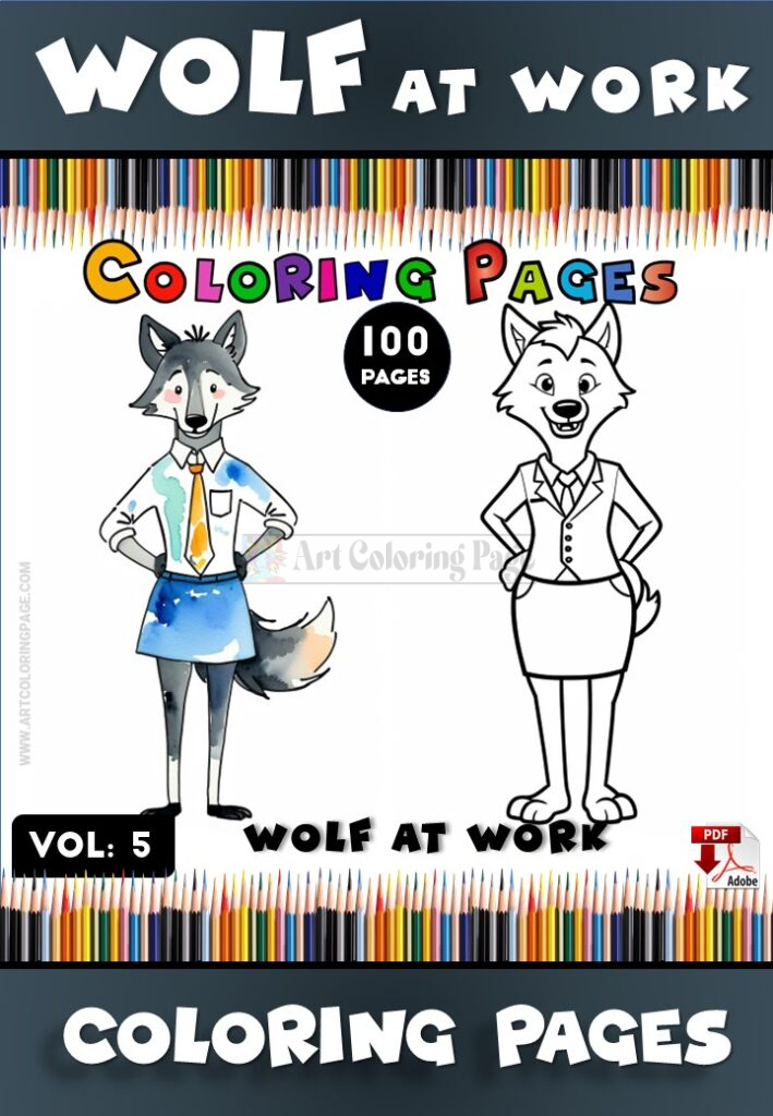 Howl into Creativity with Wolf Coloring Book Pages Vol: 5!