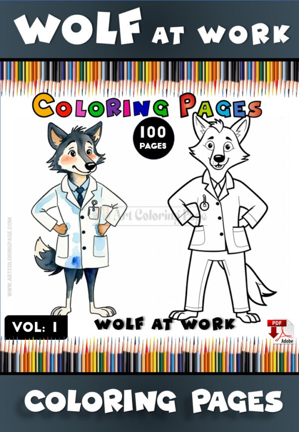 Howl with Creativity Wolf Coloring Pages for Kids vol 1