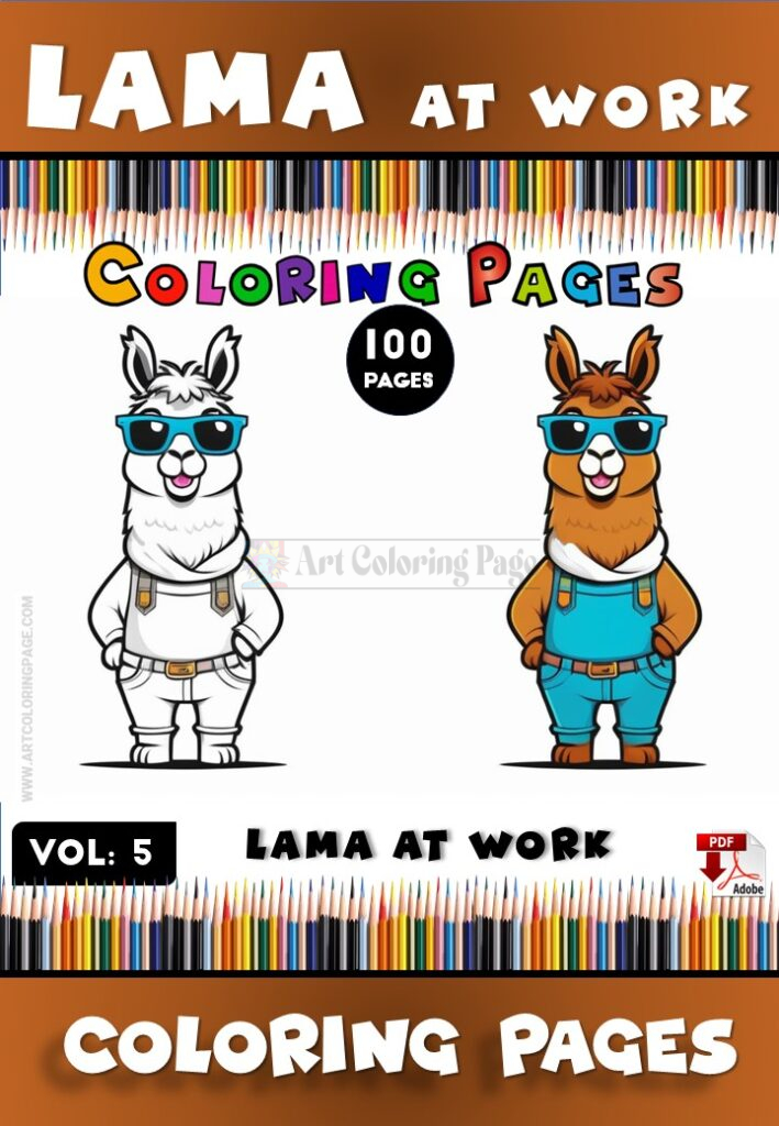 Immerse Yourself in the World of Llama Coloring Book Vol 5!