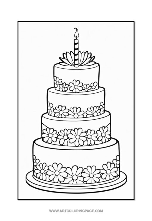 Indulge in Creativity with Coloring Pages of Cakes Vol: 6! - Image 5