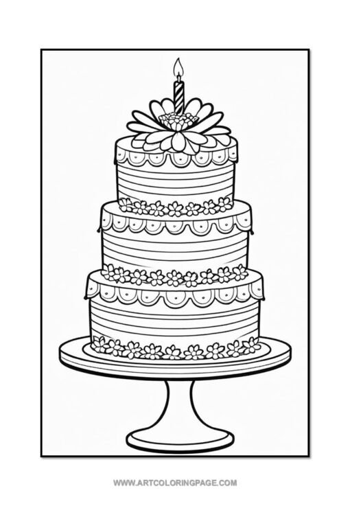 Indulge in Creativity with Coloring Pages of Cakes Vol: 6! - Image 4