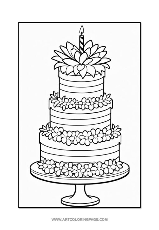 Indulge in Creativity with Coloring Pages of Cakes Vol: 6! - Image 3