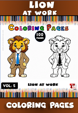Roar into Creativity with Lion Coloring Sheets Printable Vol: 5 - Image 2