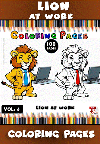 Unleash Your Inner Artist with Lion Coloring Sheet Vol: 6! - Image 2