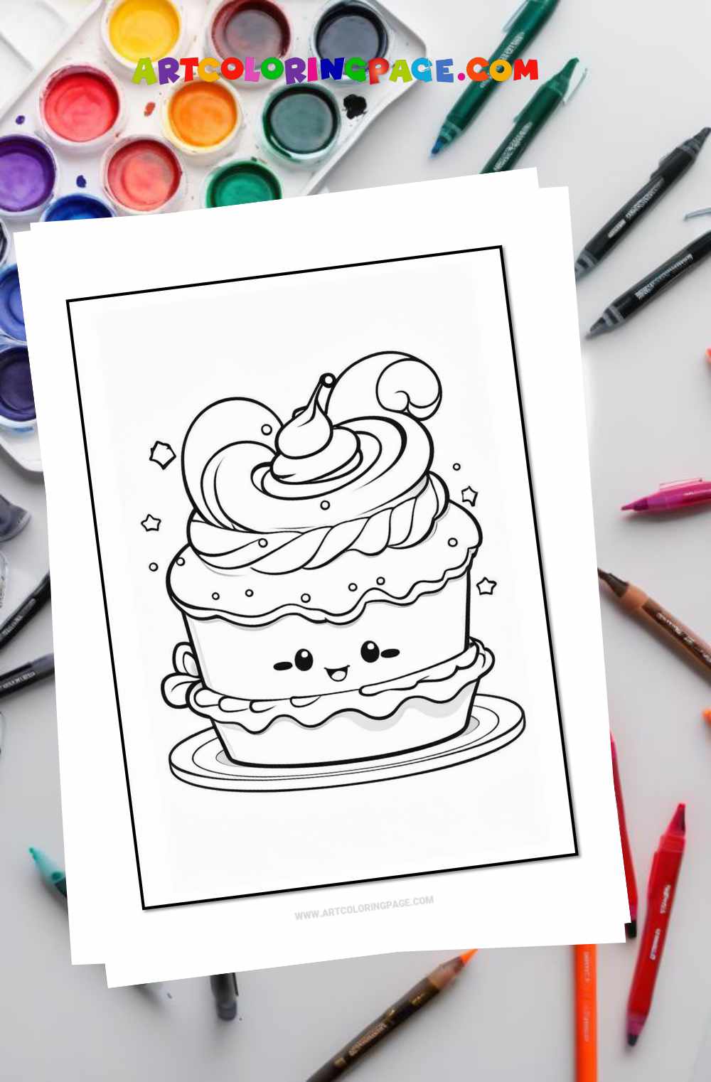 Kawaii Cupcake Coloring Pages Collection