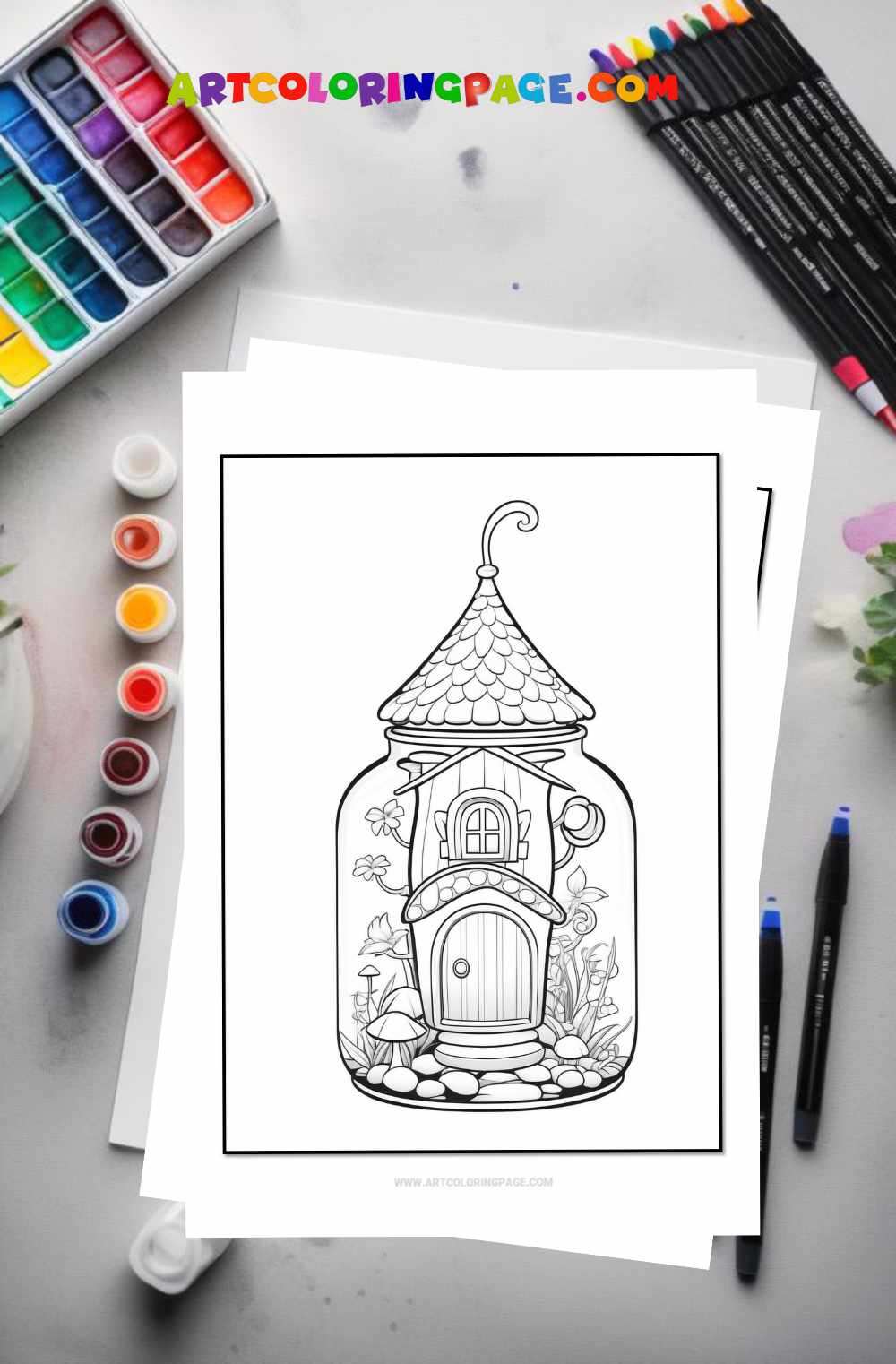 Homes In a Jar Coloring Pages Collection